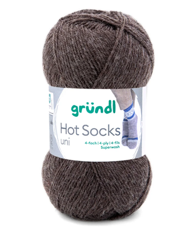 Hot Socks uni fv 10 brun meleret 